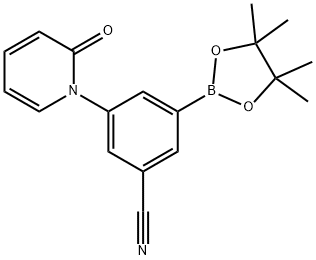 3-(2-oxopyridin-1(2H)-yl)-5-(4,4,5,5-tetramethyl-1,3,2-dioxaborolan-2-yl)benzonitrile 结构式