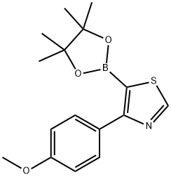 4-(4-Methoxyphenyl)thiazole-5-boronic acid pinacol ester 结构式