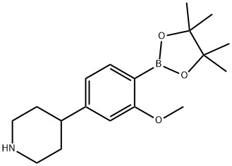 4-(3-methoxy-4-(4,4,5,5-tetramethyl-1,3,2-dioxaborolan-2-yl)phenyl)piperidine 结构式