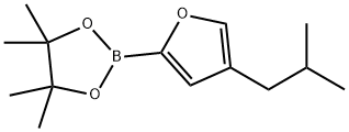 4-(iso-butyl)furan-2-boronic acid pinacol ester 结构式