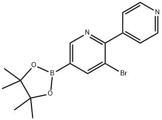 5-Bromo-6-(pyridin-4-yl)pyridine-3-boronic acid pinacol ester 结构式