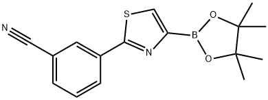 2-(3-Cyanophenyl)thiazole-4-boronic acid pinacol ester 结构式