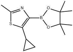 2-Methyl-5-(cyclopropyl)thiazole-4-boronic acid pinacol ester 结构式