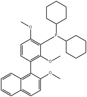 二环己基[2,6-二甲氧基-3-(2-甲氧基-1-萘基)苯基]膦 结构式