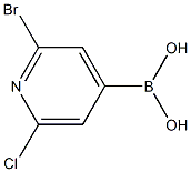 2-Bromo-6-chloropyridine-4-boronic acid 结构式