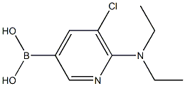 5-Chloro-6-diethylaminopyridine-3-boronic acid 结构式