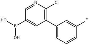 6-Chloro-5-(3-fluorophenyl)pyridine-3-boronic acid 结构式