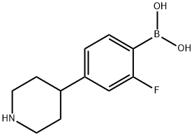 2-Fluoro-4-(piperidin-4-yl)phenylboronic acid 结构式