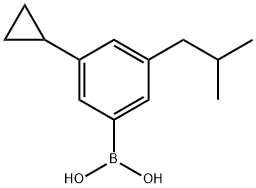 3-(Cyclopropyl)-5-(iso-butyl)phenylboronic acid 结构式