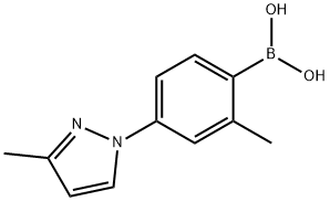 2-Methyl-4-(3-methyl-1H-pyrazol-1-yl)phenylboronic acid 结构式