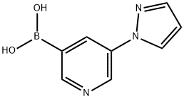 5-(1H-Pyrazol-1-yl)pyridine-3-boronic acid 结构式