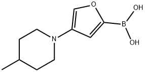 4-(4-Methylpiperidin-1-yl)furan-2-boronic acid 结构式