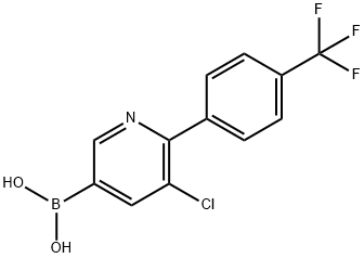5-Chloro-6-(4-trifluoromethylphenyl)pyridine-3-boronic acid 结构式