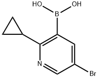 5-Bromo-2-(cyclopropyl)pyridine-3-boronic acid 结构式