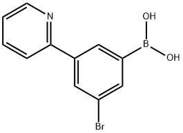 3-(Pyridin-2-yl)-5-bromophenylboronic acid 结构式