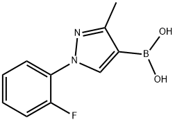 3-Methyl-1-(2-fluorophenyl)pyrazole-4-boronic acid 结构式