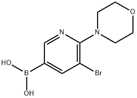 5-Bromo-6-(morpholino)pyridine-3-boronic acid 结构式