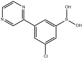 3-(Pyrazin-2-yl)-5-chlorophenylboronic acid 结构式