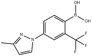 2-Trifluoromethyl-4-(3-methyl-1H-pyrazol-1-yl)phenylboronic acid 结构式