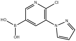 6-Chloro-5-(1H-pyrazol-1-yl)pyridine-3-boronic acid 结构式