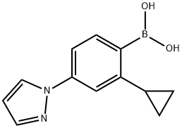 2-Cyclopropyl-4-(1H-pyrazol-1-yl)phenylboronic acid 结构式