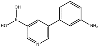 5-(3-Aminophenyl)pyridine-3-boronic acid 结构式