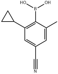 2-Methyl-4-cyano-6-cyclopropylphenylboronic acid 结构式