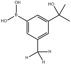 3-(1-Hydroxy-1-methylethyl)-5-(methyl-d3)-phenylboronic acid 结构式