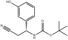 tert-butyl (R)-(2-cyano-1-(3-hydroxyphenyl)ethyl)carbamate 结构式