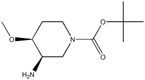 (3R,4S)-3-氨基-4-甲氧基哌啶-1-羧酸叔丁酯 结构式