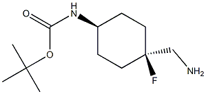 tert-butyl N-[cis-4-(aminomethyl)-4-fluorocyclohexyl]carbamate 结构式
