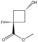 methyl trans-1-fluoro-3-hydroxycyclobutane-1-carboxylate 结构式