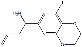 (S)-1-(8-iodo-2,3-dihydro-[1,4]dioxino[2,3-b]pyridin-6-yl)but-3-en-1-amine 结构式