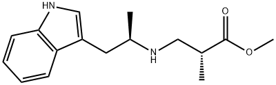methyl (R)-3-(((R)-1-(1H-indol-3-yl)propan-2-yl)amino)-2-methylpropanoate 结构式