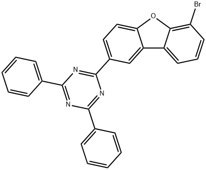 2-(6-Bromo-dibenzofuran-2-yl)-4,6-diphenyl-[1,3,5]triazine 结构式