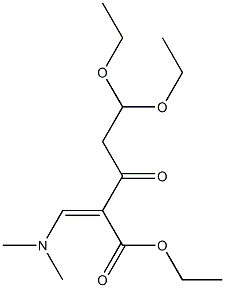 Ethyl(Z)-2-((dimethylamino)methylene)-5,5-diethoxy-3-oxopentanoate 结构式