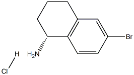 (R)-6-溴-1,2,3,4-四氢萘-1-胺盐酸盐 结构式