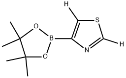 4-(4,4,5,5-tetramethyl-1,3,2-dioxaborolan-2-yl)thiazole-2,5-d2 结构式