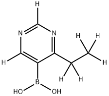 (4-(ethyl-d5)pyrimidin-5-yl-2,6-d2)boronic acid 结构式