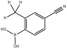 (4-cyano-2-(methyl-d3)phenyl)boronic acid 结构式