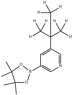 3-(2-(methyl-d3)propan-2-yl-1,1,1,3,3,3-d6)-5-(4,4,5,5-tetramethyl-1,3,2-dioxaborolan-2-yl)pyridine 结构式