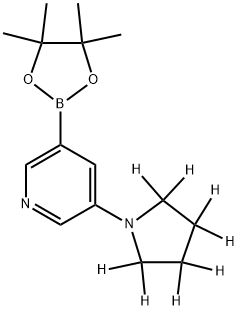 3-(pyrrolidin-1-yl-d8)-5-(4,4,5,5-tetramethyl-1,3,2-dioxaborolan-2-yl)pyridine 结构式