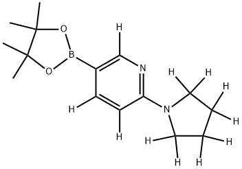 2-(pyrrolidin-1-yl-d8)-5-(4,4,5,5-tetramethyl-1,3,2-dioxaborolan-2-yl)pyridine-3,4,6-d3 结构式