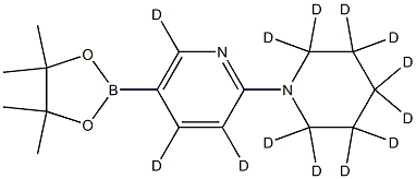 2-(piperidin-1-yl-d10)-5-(4,4,5,5-tetramethyl-1,3,2-dioxaborolan-2-yl)pyridine-3,4,6-d3 结构式