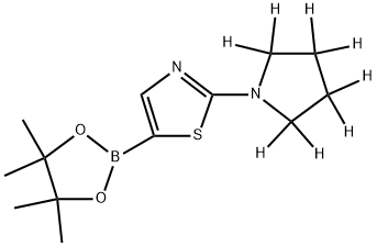 2-(pyrrolidin-1-yl-d8)-5-(4,4,5,5-tetramethyl-1,3,2-dioxaborolan-2-yl)thiazole 结构式