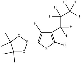 4,4,5,5-tetramethyl-2-(4-(propyl-d7)thiophen-2-yl-3,5-d2)-1,3,2-dioxaborolane 结构式