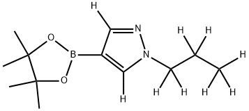 1-(propyl-d7)-4-(4,4,5,5-tetramethyl-1,3,2-dioxaborolan-2-yl)-1H-pyrazole-3,5-d2 结构式