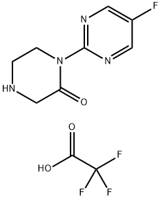 1-(5-FLUOROPYRIMIDIN-2-YL)PIPERAZIN-2-ONE; TRIFLUOROACETIC ACID 结构式