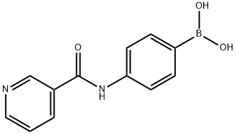 4-(吡啶-3-基甲酰氨基)苯硼酸 结构式