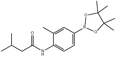 3-methyl-N-(2-methyl-4-(4,4,5,5-tetramethyl-1,3,2-dioxaborolan-2-yl)phenyl)butanamide 结构式